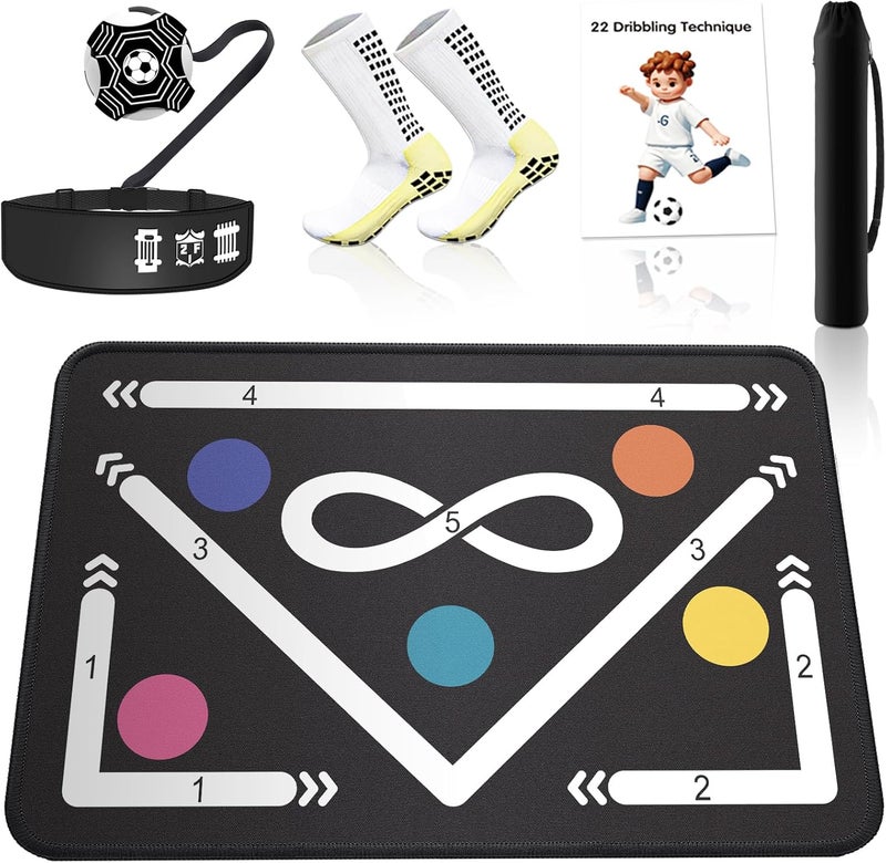 2F22E Soccer Training Mat with Silent Shock Absorption and Non-Slip Base for Footwork Training and Ball Mastery(Belt Version) - Image 1